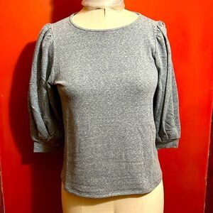 Ginger G Gray Puff Sleeve Top Sz S